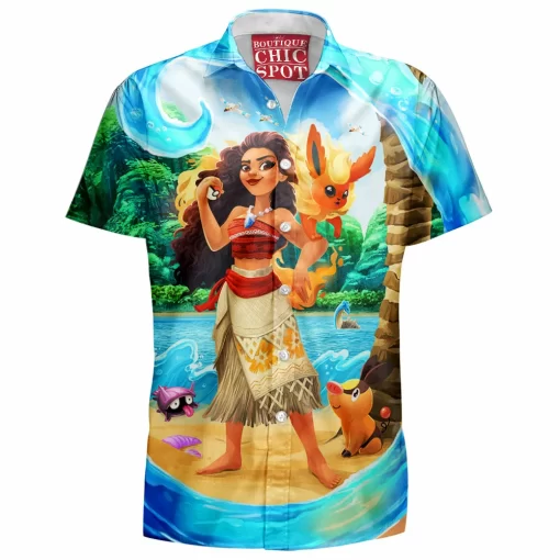 Moana And Flareon Hawaiian Shirt