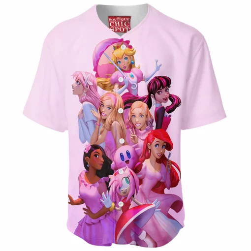 Pink Characters Disney Baseball Jersey