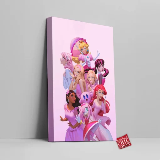 Pink Characters Disney Canvas Wall Art