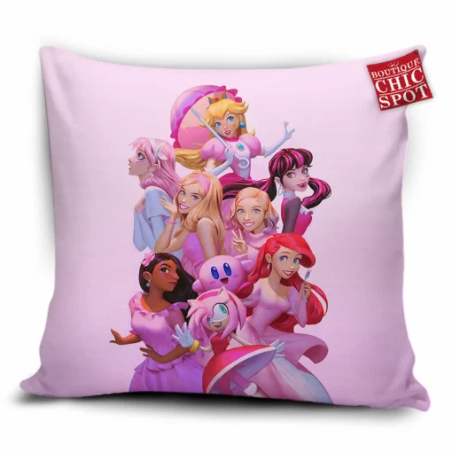 Pink Characters Disney Pillow Cover