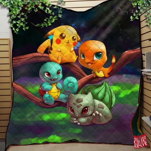 Gen 1 Pokemon Quilt Blanket