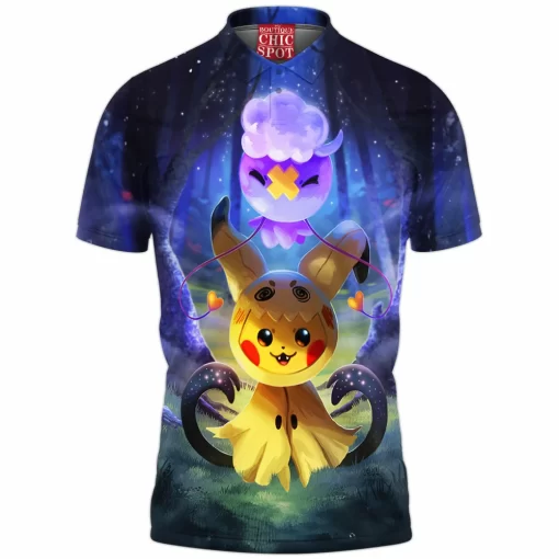 Spooky Drifloon And Pikachu Polo Shirt
