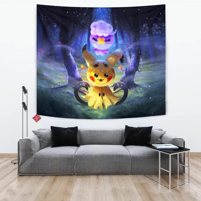 Spooky Drifloon And Pikachu Tapestry