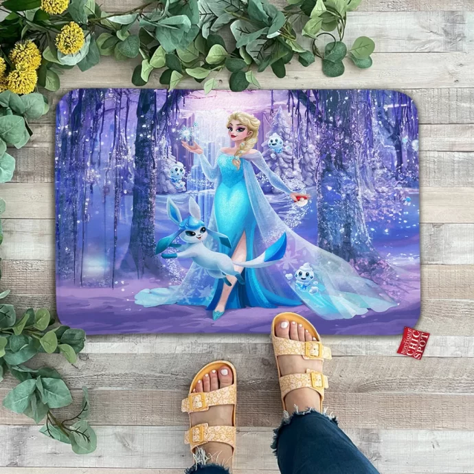 Elsa And Glaceon Doormat