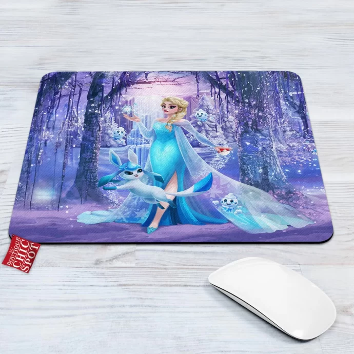 Elsa And Glaceon Mouse Pad