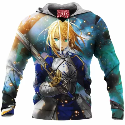 Anime Fleece-Hoodie, Fate Stay Night Fleece-Hoodie, Saber Fleece-Hoodie