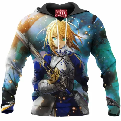 Anime Hoodie, Fate Stay Night Hoodie, Saber Hoodie