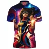 Comic Polo Shirt, Ms Marvel Polo Shirt