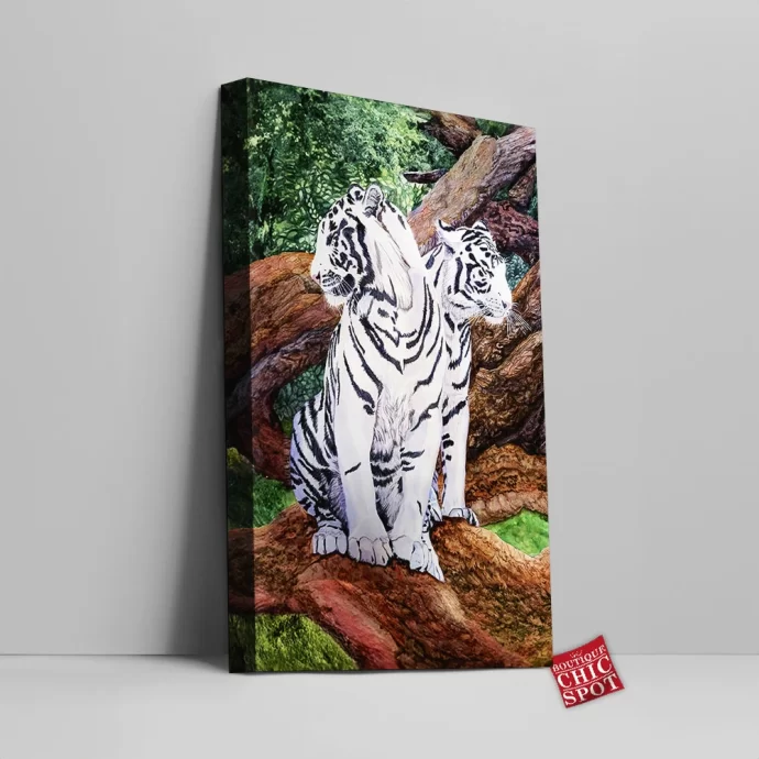 White Tiger Canvas Wall Art