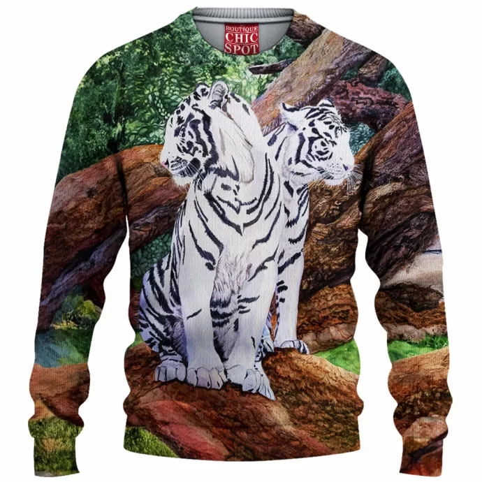 White Tiger Knitted Sweater