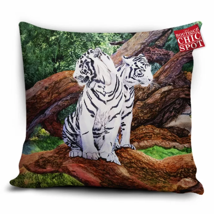 White Tiger Pillow Cover