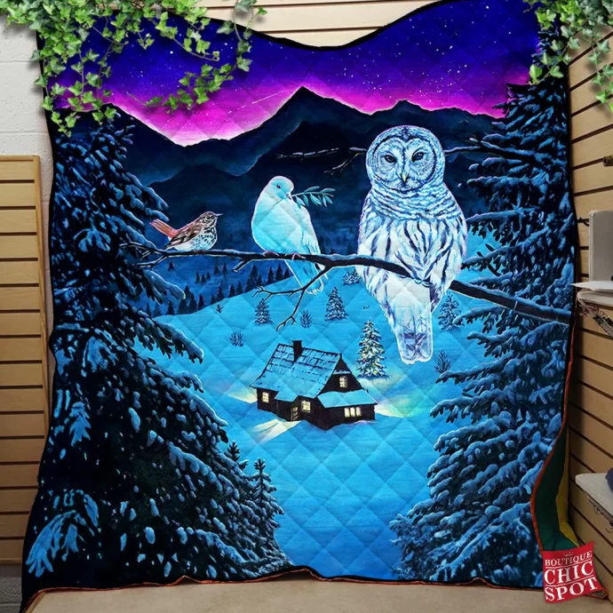 Winter Owl Quilt Blanket