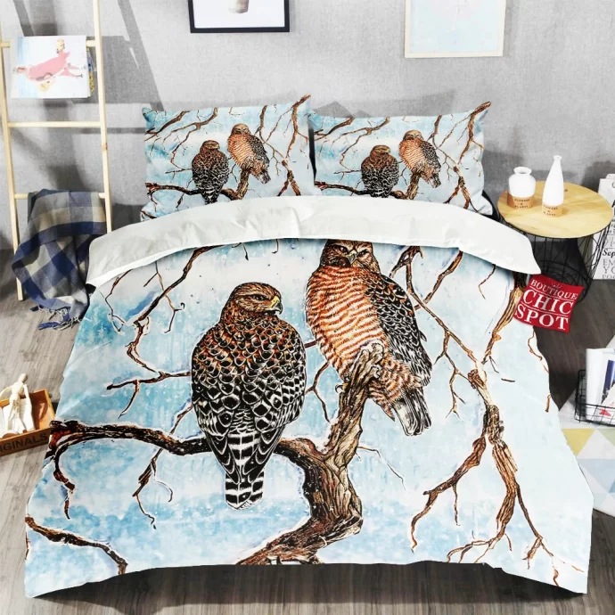 Red Shouldered Hawks Bedding Set