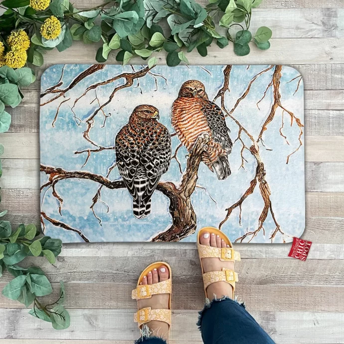 Red Shouldered Hawks Doormat