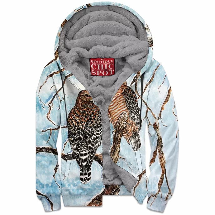 Red Shouldered Hawks Zip Fleece Hoodie