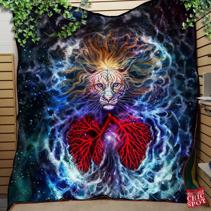 Cosmic Tiger Quilt Blanket