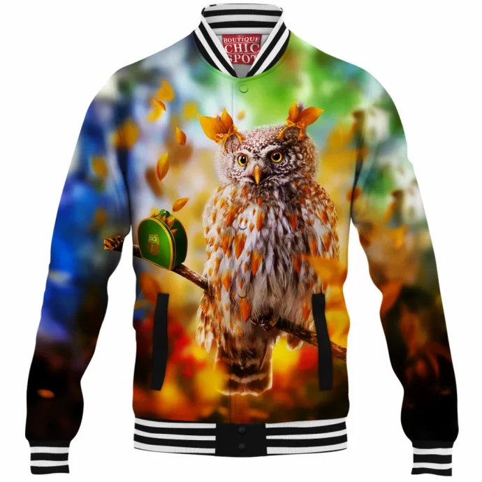 Autumn Owl Baseball Jacket