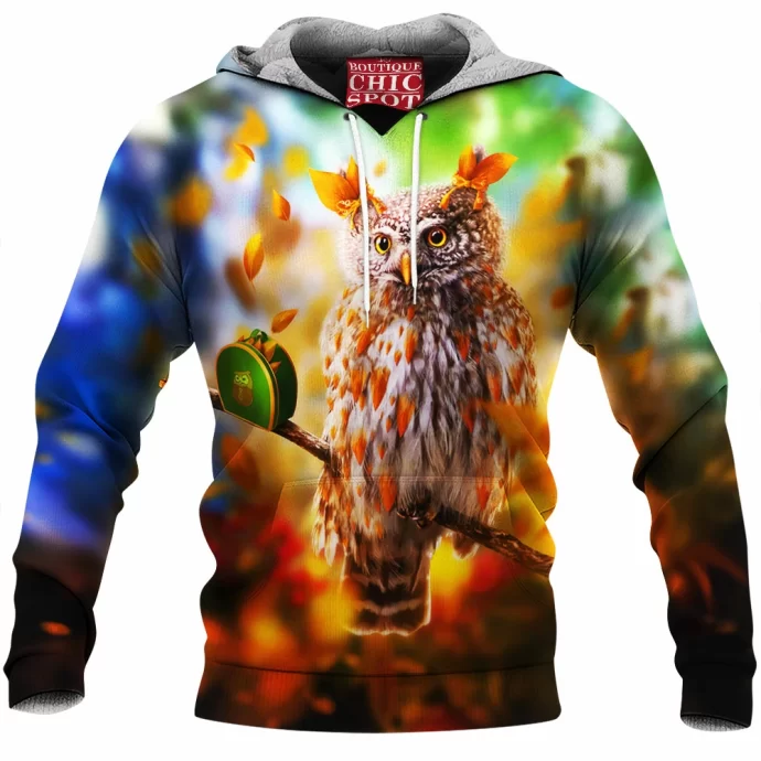 Autumn Owl Fleece Hoodie