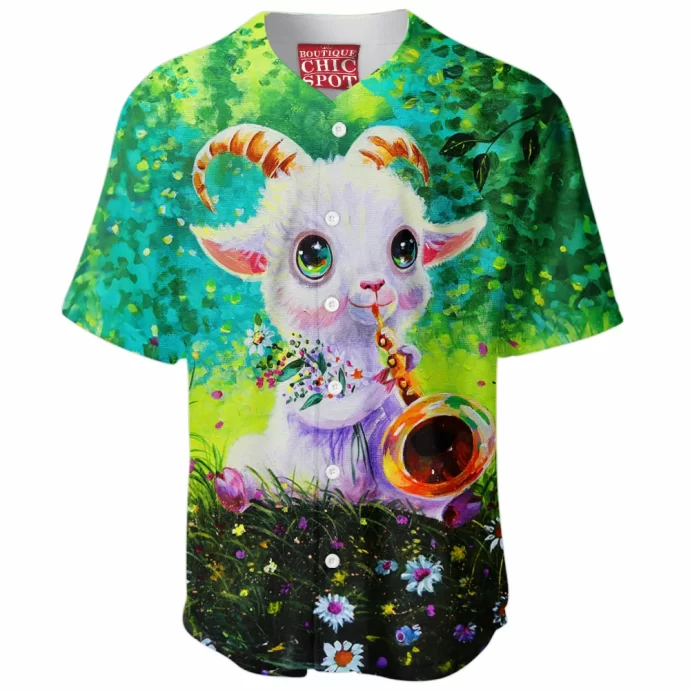 Cute Goat Baseball Jersey