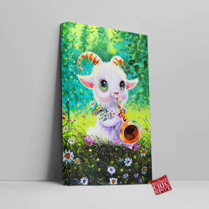 Cute Goat Canvas Wall Art