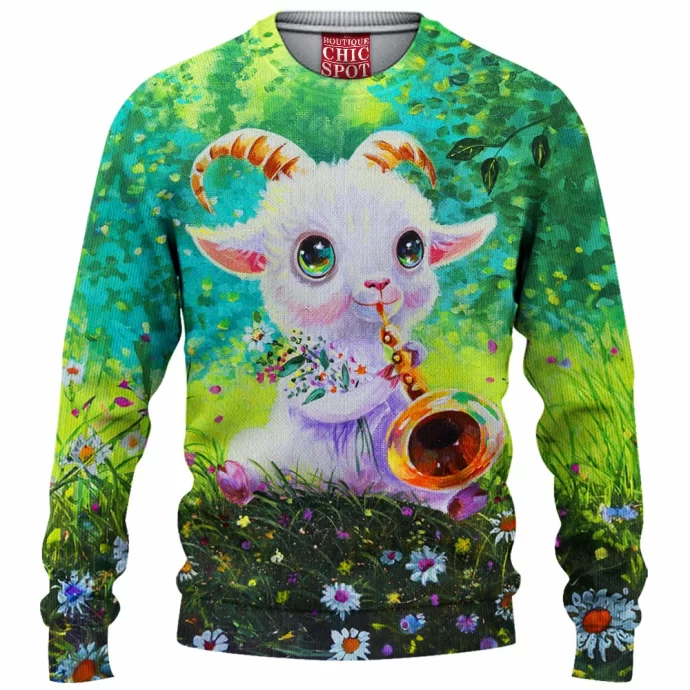 Cute Goat Knitted Sweater