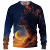 Night Guardian Wolf Knitted Sweater