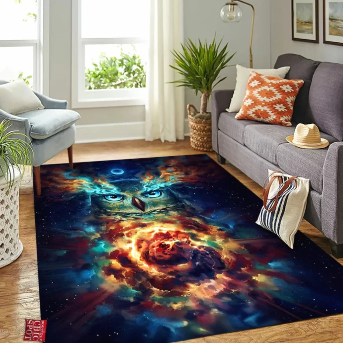 Galaxy Owl Rectangle Rug