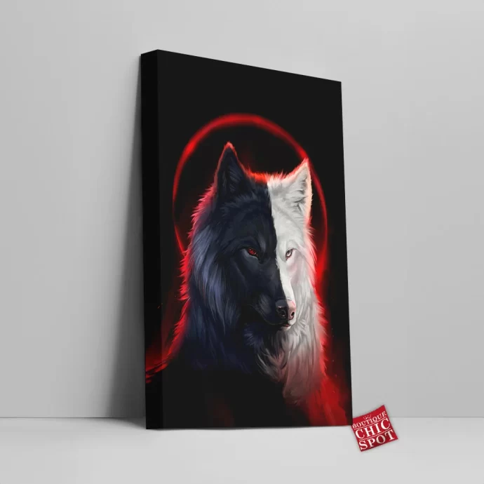 Black And White Wolf Canvas Wall Art