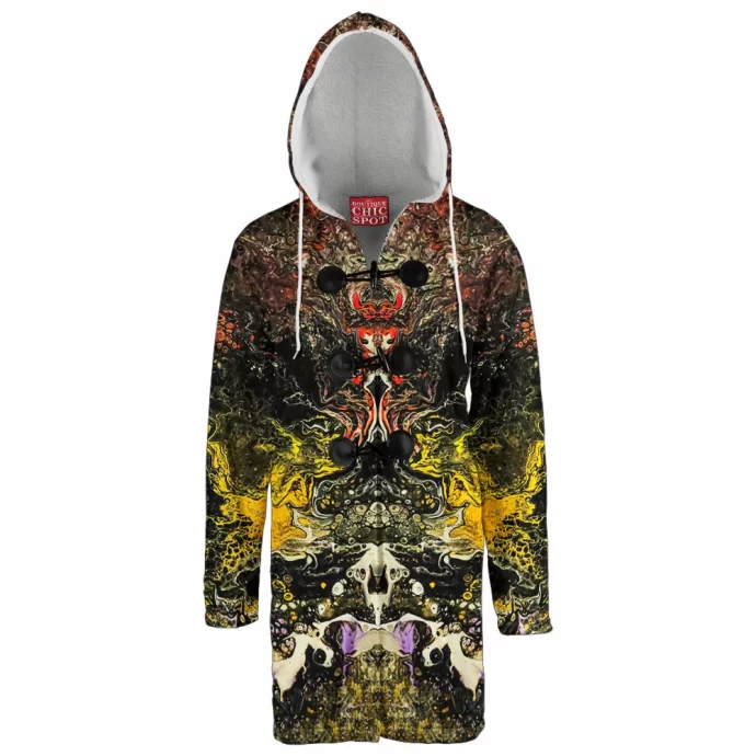 Psychedelic Rorschach Untitled Hooded Cloak Coat