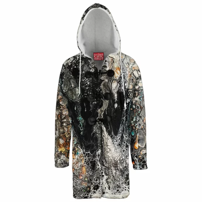 Acrylic Fluid Under Blacklight Untitled Hooded Cloak Coat