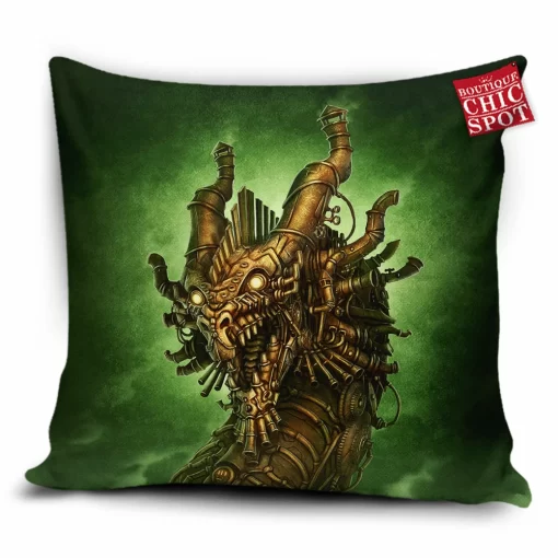 Steampunk Dragon Pillow Cover