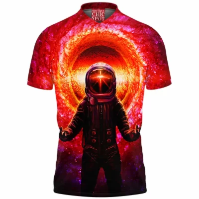 Spaceman Polo Shirt, Cosmic Polo Shirt, Glaxy Polo Shirt, Space Polo Shirt