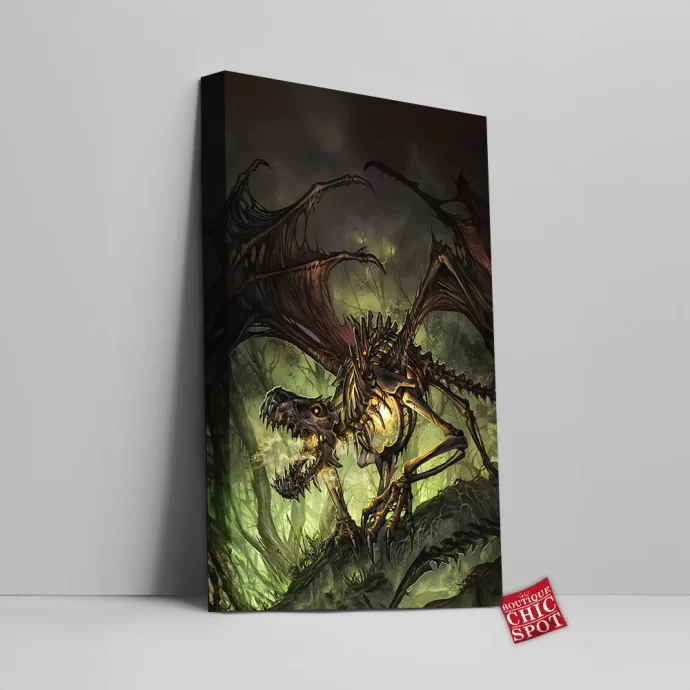 Bone Dragon Canvas Wall Art