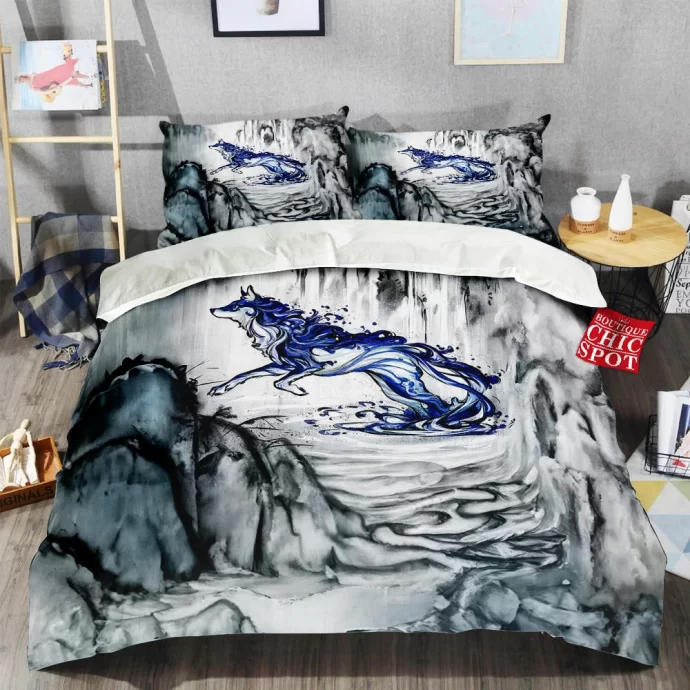 Water Wolf Bedding Set