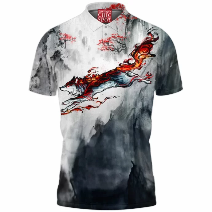 Fire Wolf Polo Shirt