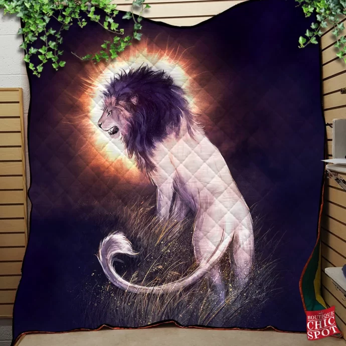 Dawn Breaker Lion Quilt Blanket