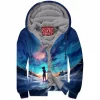 Abstract Zip-Fleece-Hoodie
