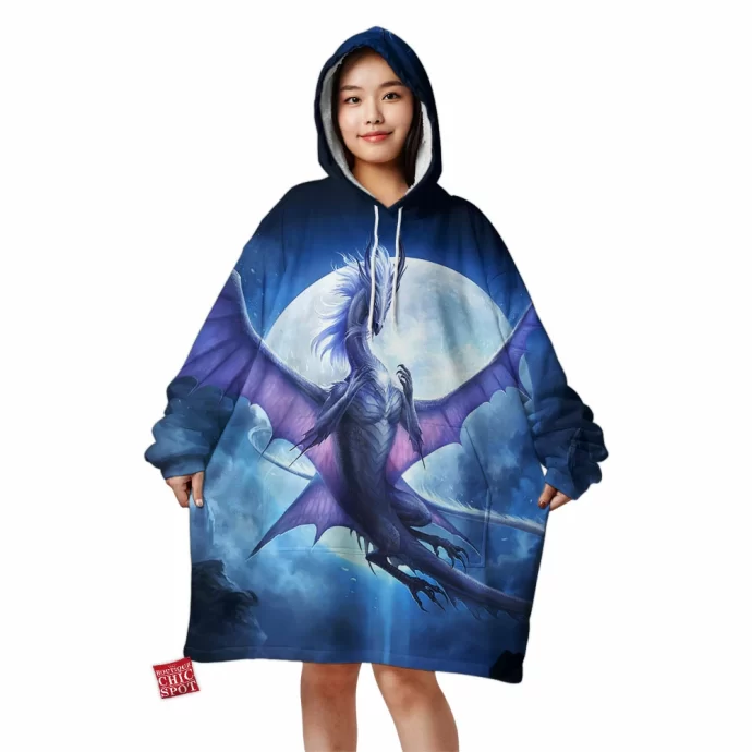 White Dragon Blanket Hoodie