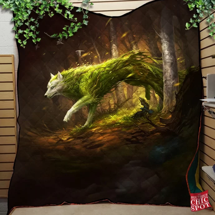 Spirit Wolf Quilt Blanket