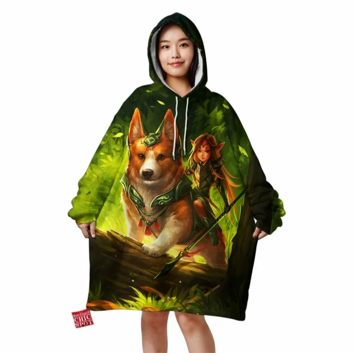 Corgi And Fairy Blanket Hoodie