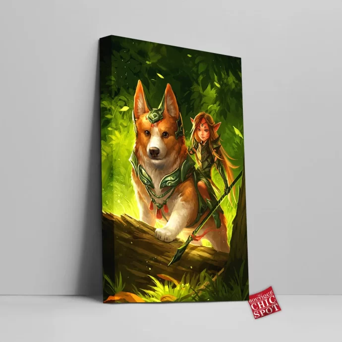 Corgi And Fairy Canvas Wall Art