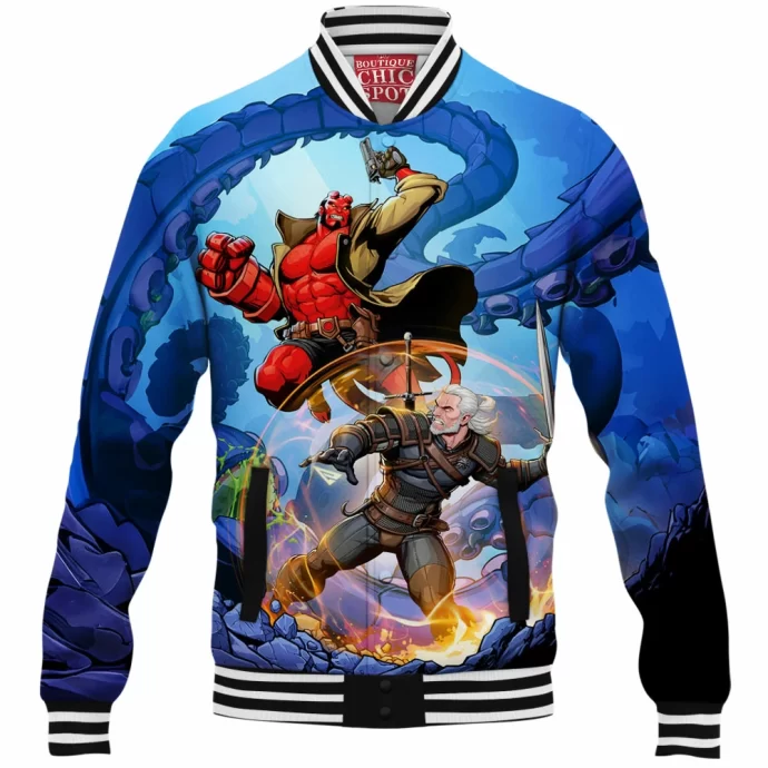 The Witcher Vs Hellboy Baseball Jacket