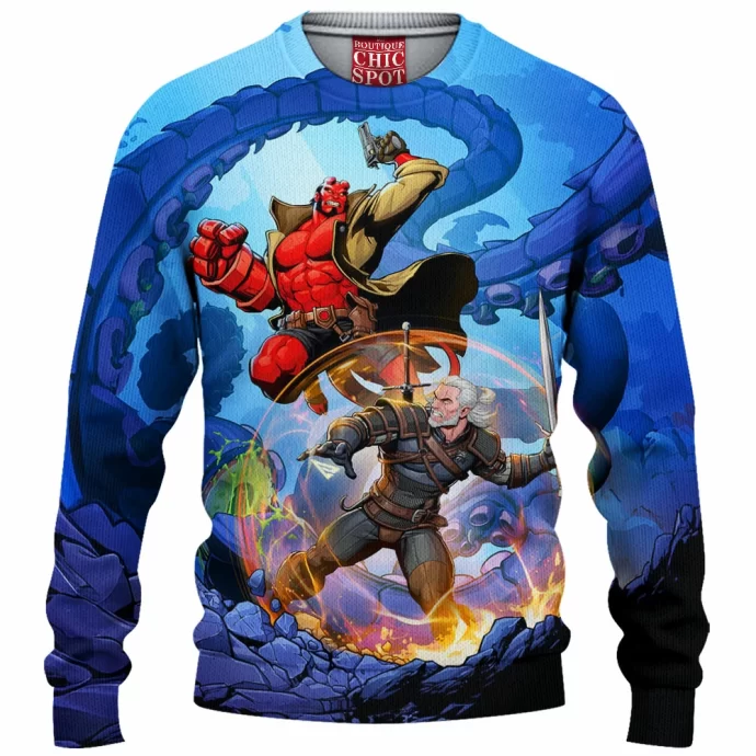 The Witcher Vs Hellboy Knitted Sweater