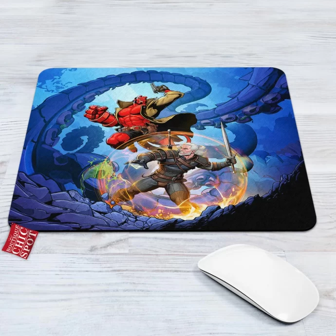 The Witcher Vs Hellboy Mouse Pad