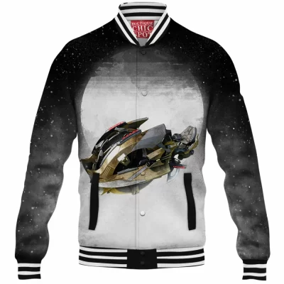 Terror Chopper Baseball-Jacket, Sci-Fi Baseball-Jacket, Spaceship Baseball-Jacket