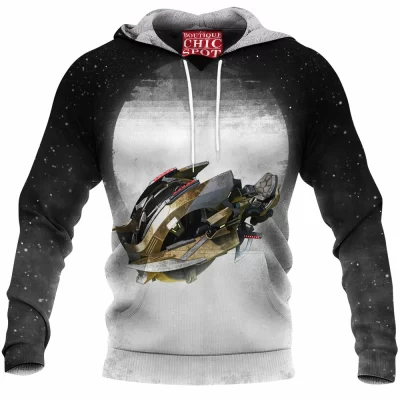 Terror Chopper Fleece-Hoodie, Sci-Fi Fleece-Hoodie, Spaceship Fleece-Hoodie