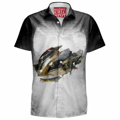 Terror Chopper Hawaiian-Shirt, Sci-Fi Hawaiian-Shirt, Spaceship Hawaiian-Shirt