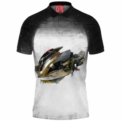 Terror Chopper Polo Shirt, Sci-Fi Polo Shirt, Spaceship Polo Shirt