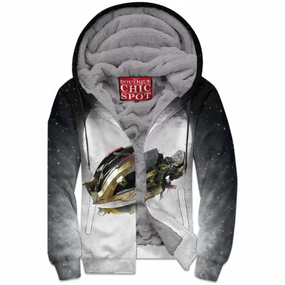 Terror Chopper Zip-Fleece-Hoodie, Sci-Fi Zip-Fleece-Hoodie, Spaceship Zip-Fleece-Hoodie
