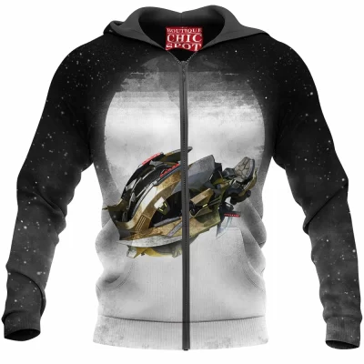 Terror Chopper Zip-Hoodie, Sci-Fi Zip-Hoodie, Spaceship Zip-Hoodie